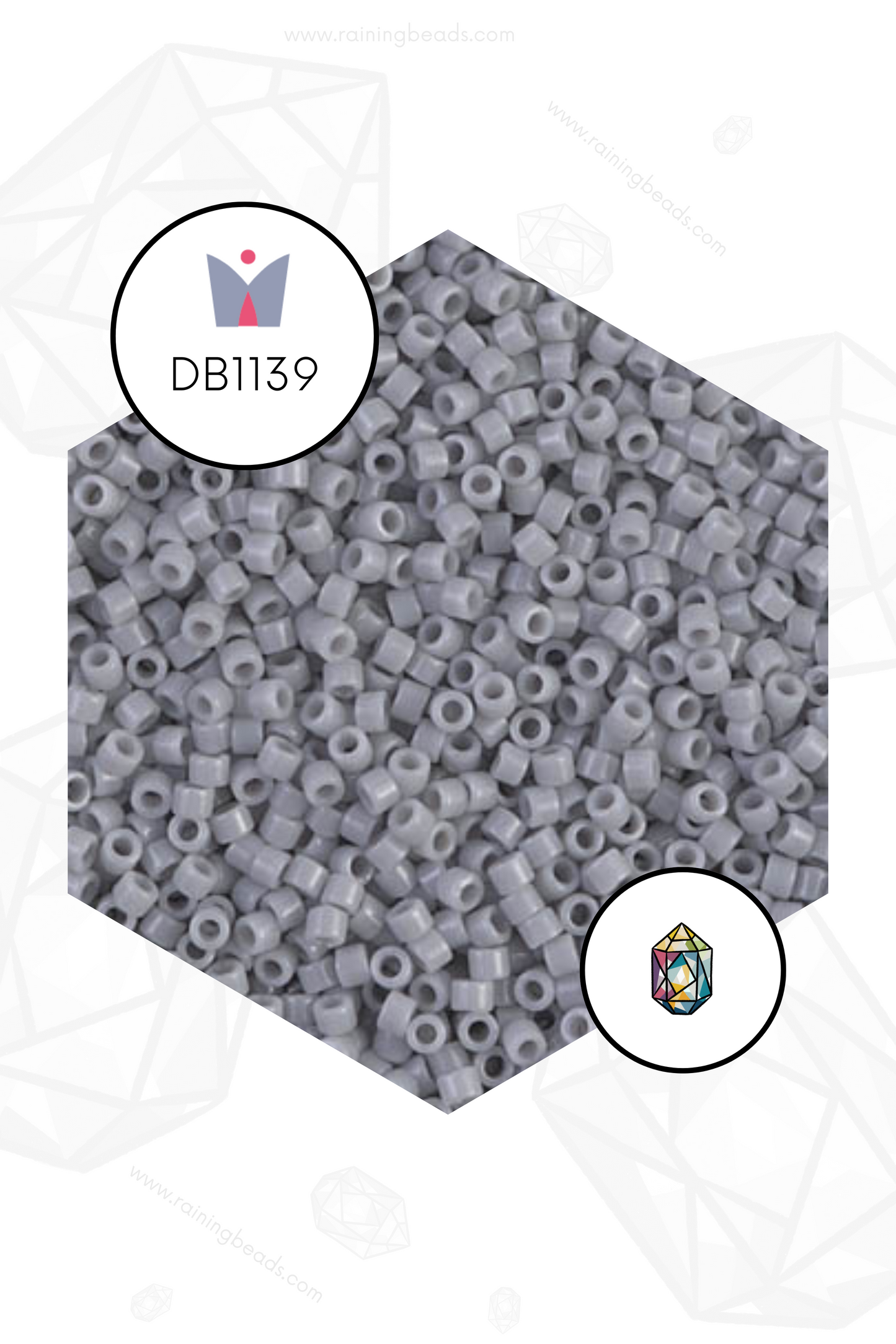 Delica DB1139 - Miyuki® 11/0 - Gosht Grey Opaque