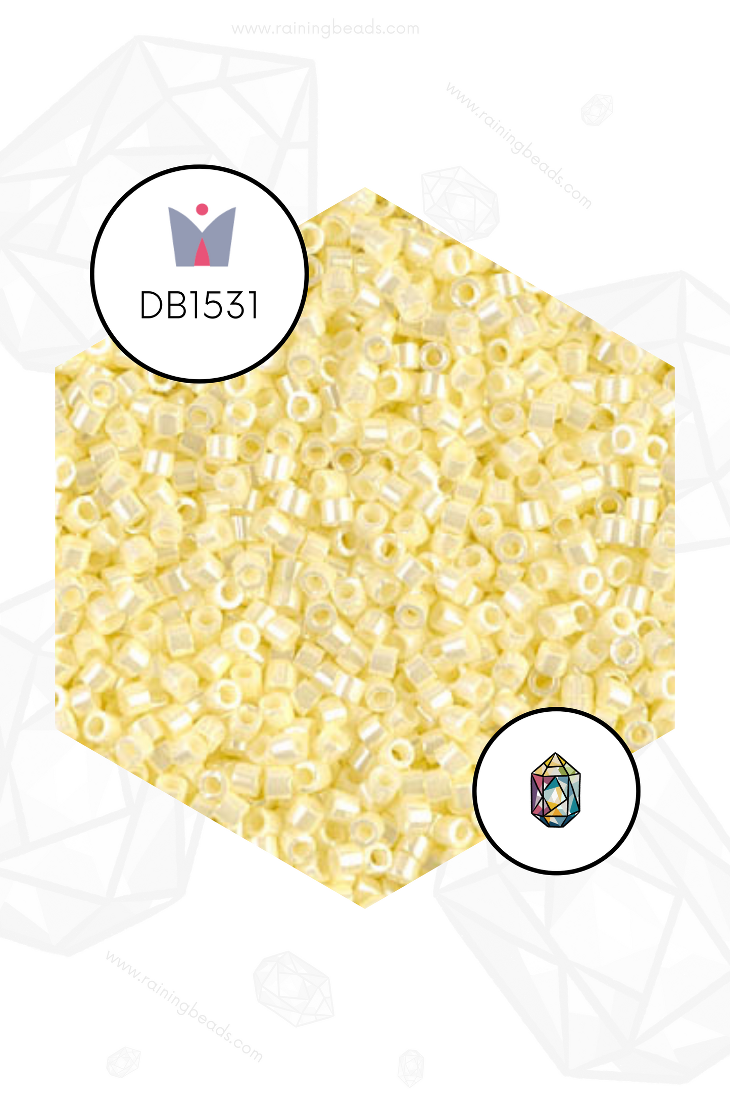 Delica DB1531 - Miyuki® 11/0 - Pale Yellow Opaque Luster