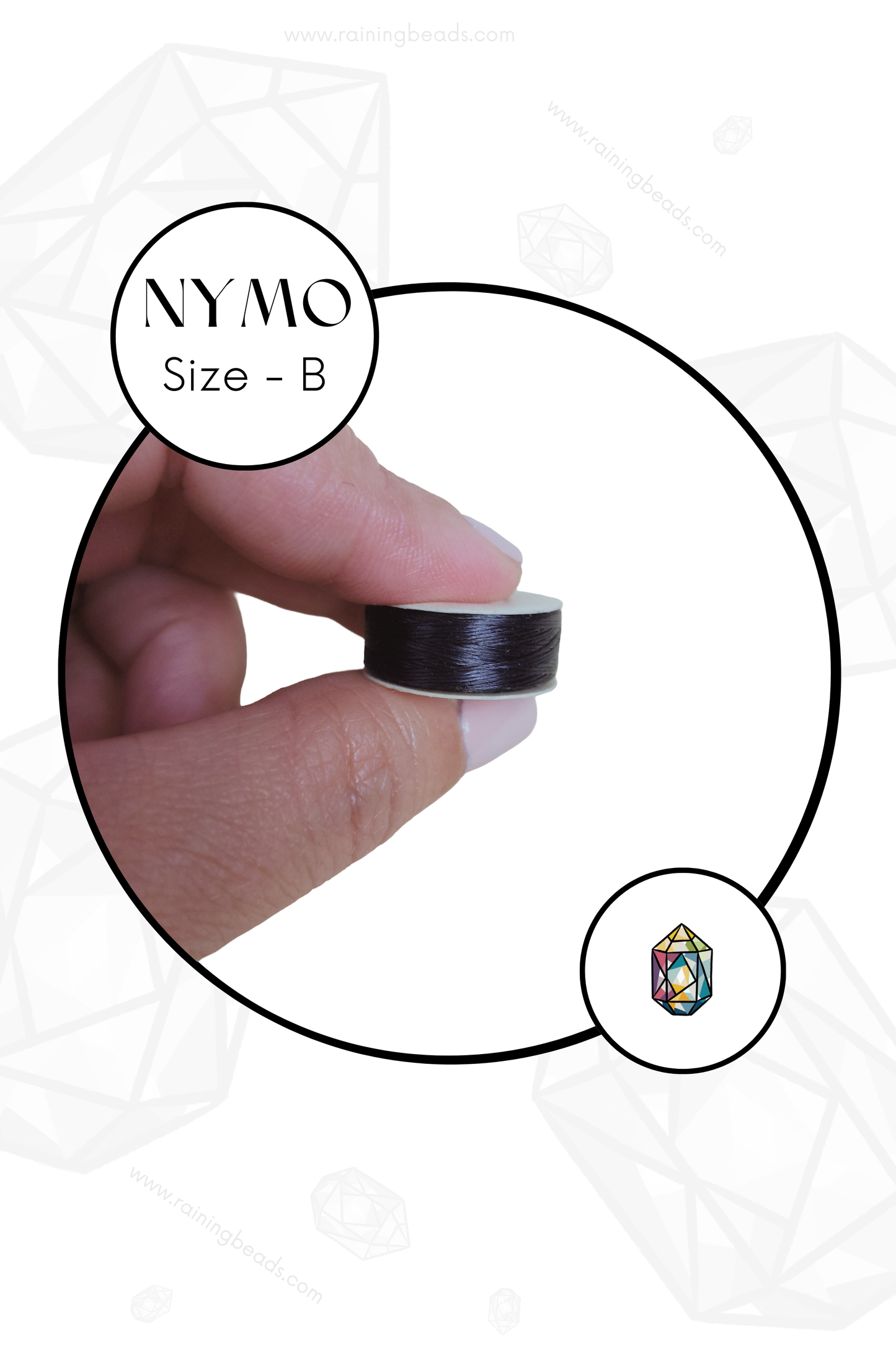 Nymo® Beading Thread - Size B - Black - 72 yds