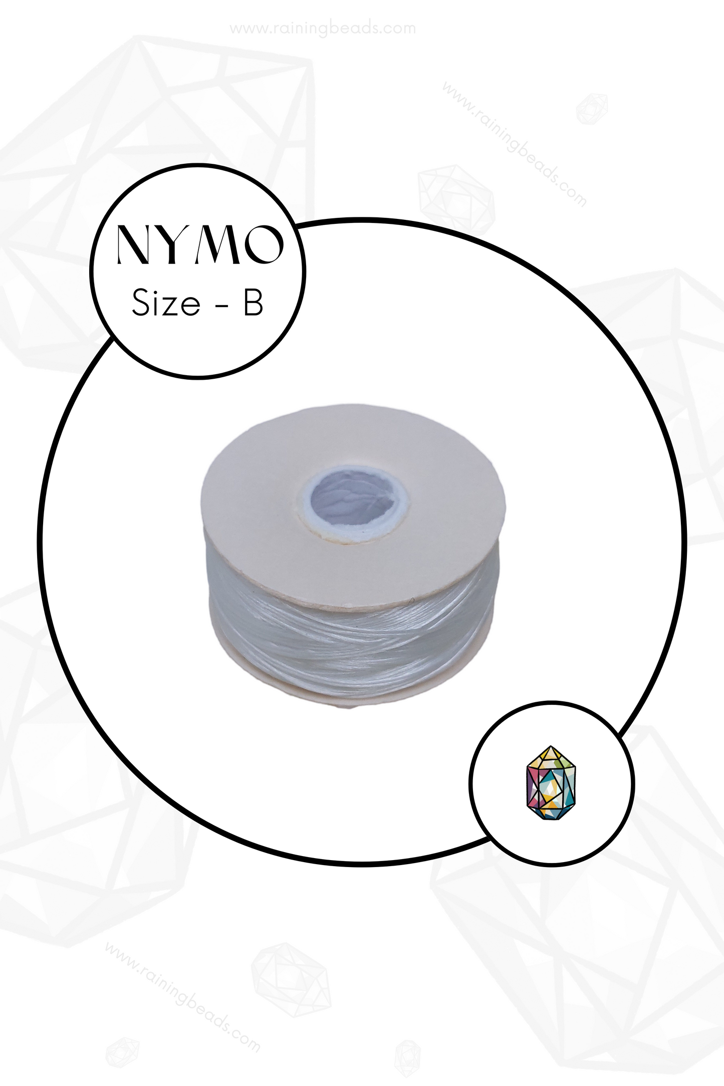 Nymo® Beading Thread - Size B - White - 72 yds