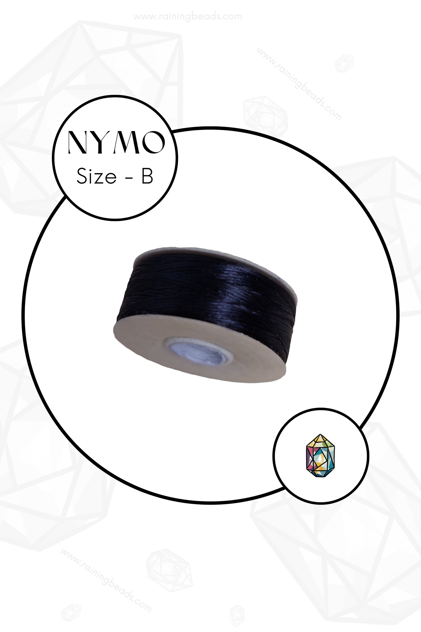 Nymo® Beading Thread - Size B - Black - 72 yds