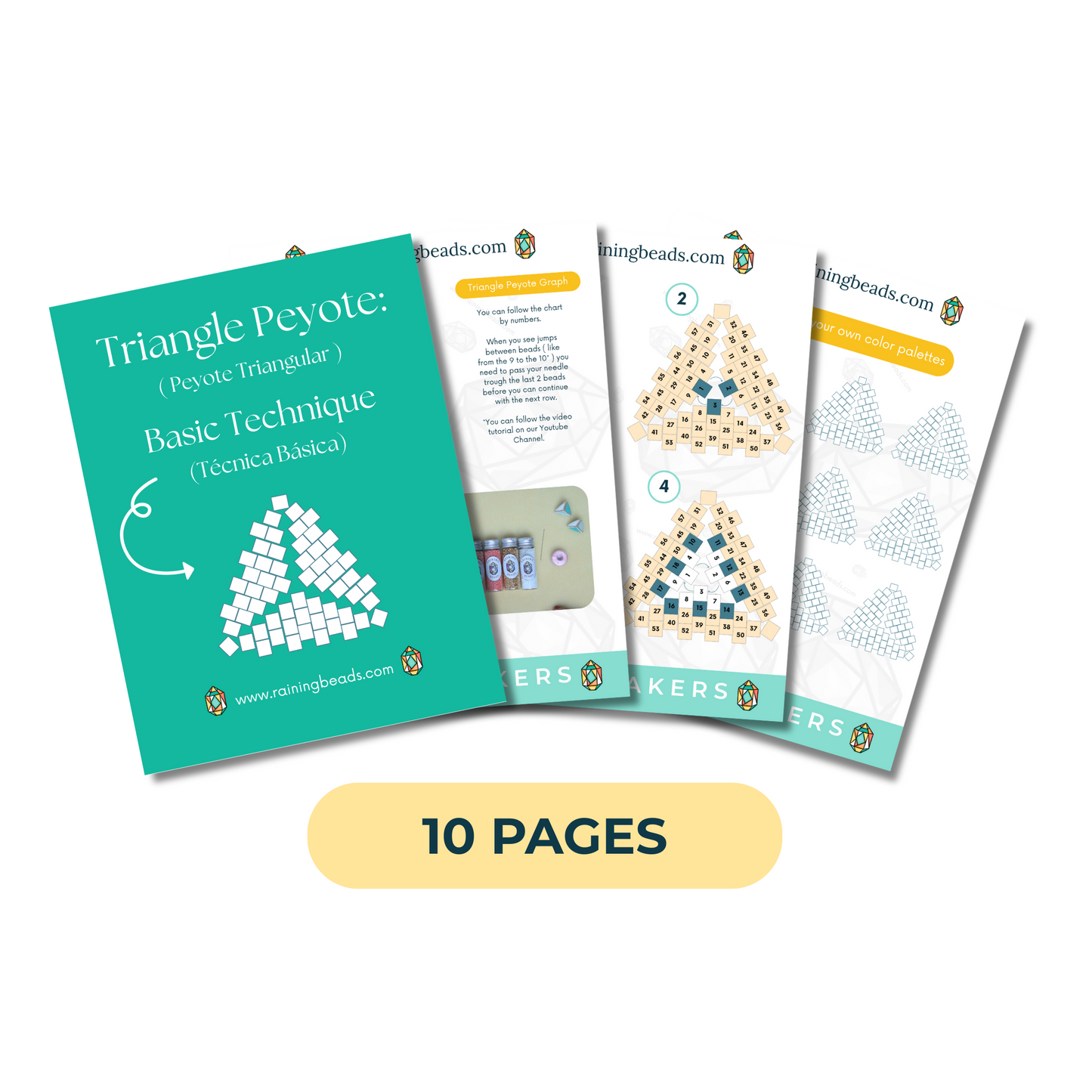 Triangle Peyote Stitch Guide - Beading Technique PDF